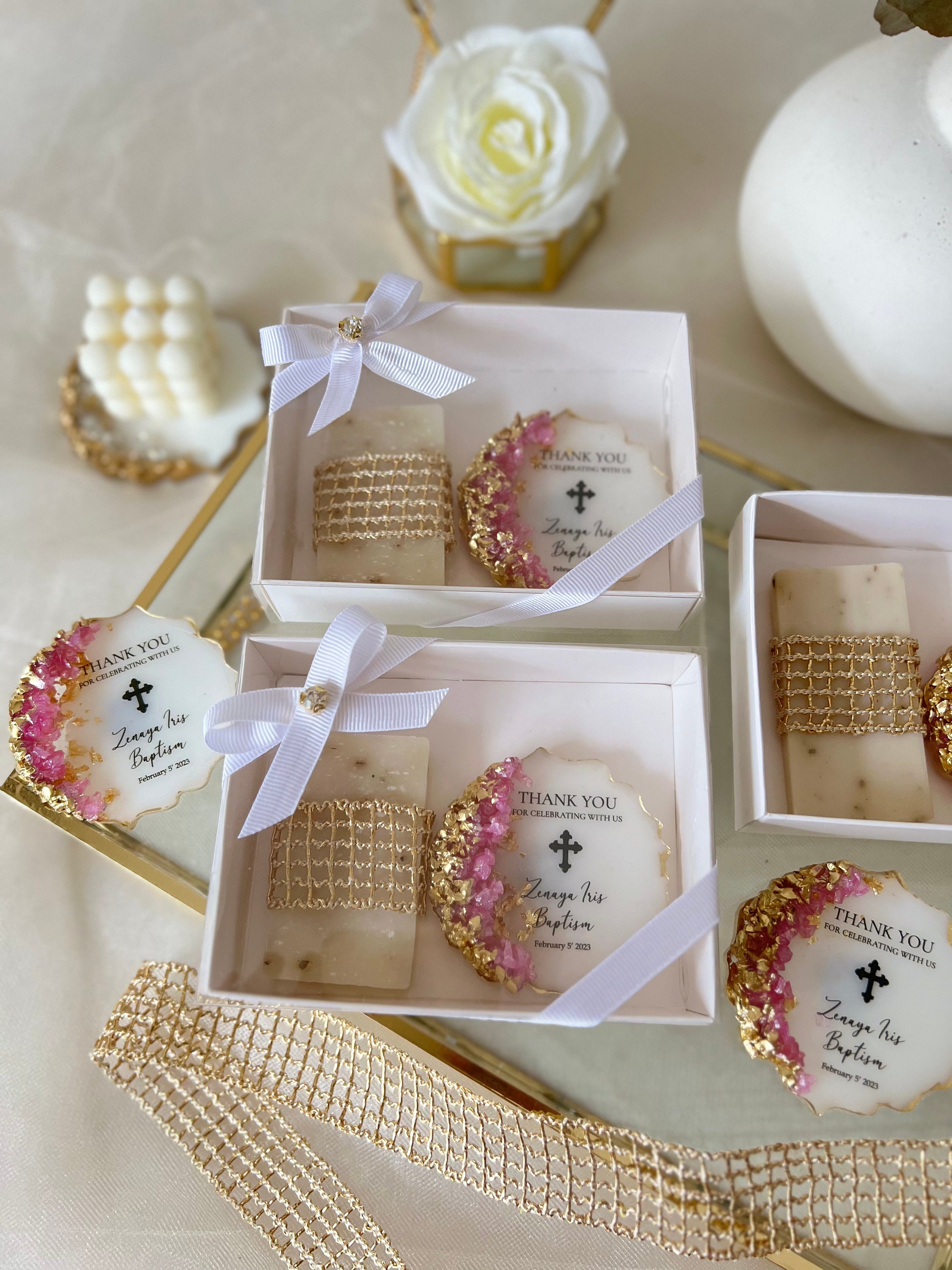 Baptism Favor Epoxy and Soapmi Bautizochristening Etsy