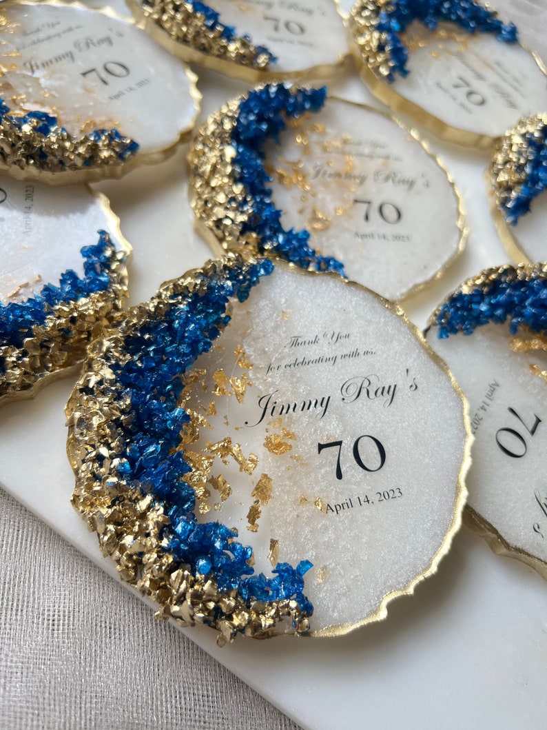 Personalized Adult Birthday Coaster – Custom Epoxy Resin Party Favor - Etsy
