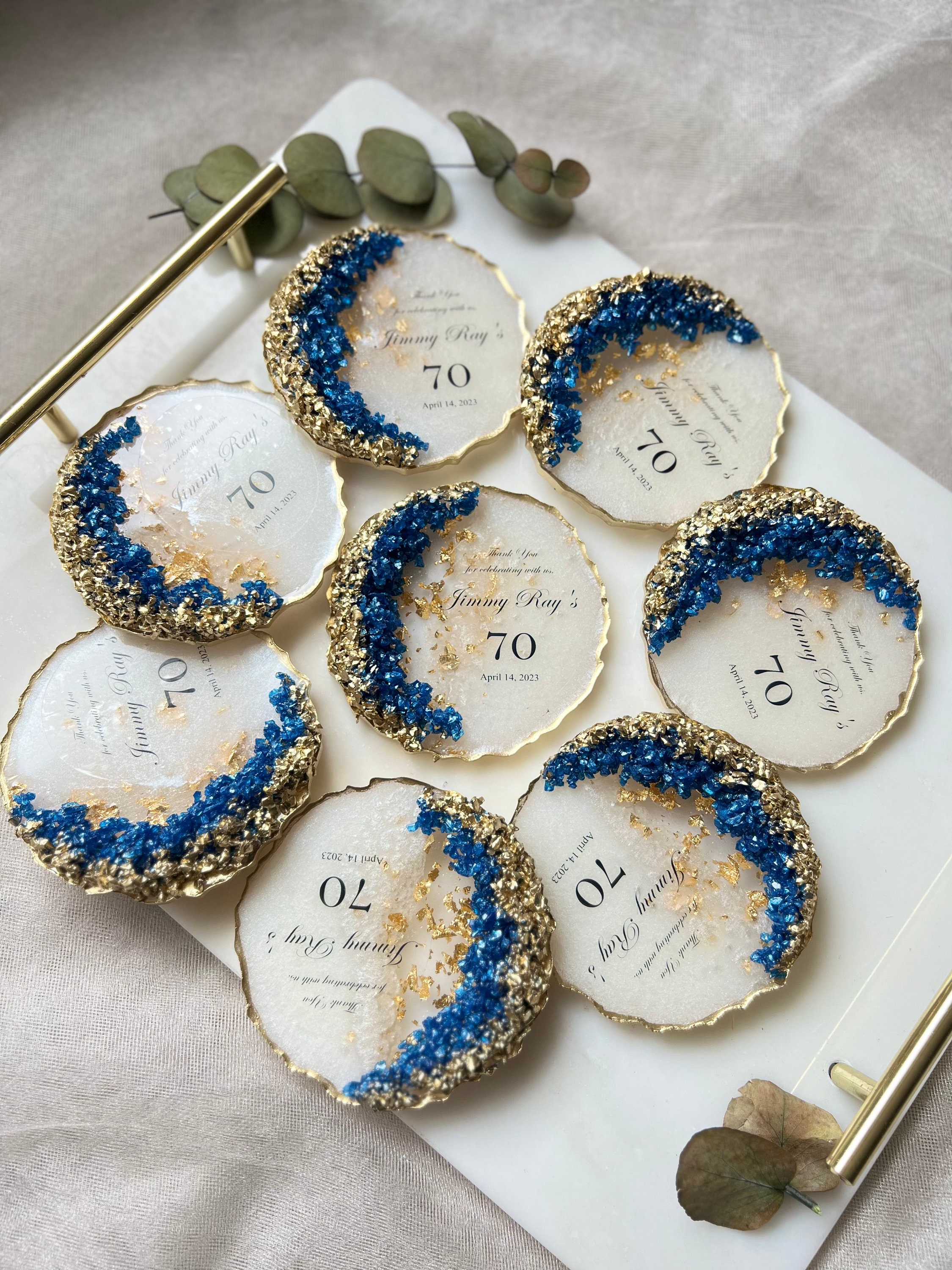 Personalized Adult Birthday Coaster – Custom Epoxy Resin Party Favor - Etsy