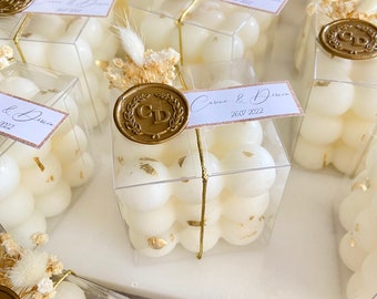 Personalized Wedding Scented Bubble Large Candle for Favor or Bridal Shower Gift