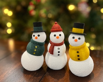 Articulated Snowman, Fidget, 3D Printed Snowman