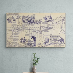 Mapa vintage Yellowstone River Boat Float 1967 Antiguo mapa ilustrado Parque Nacional Antiguo Impresión Cartel Histórico Arte de la pared Retro Decoración del hogar