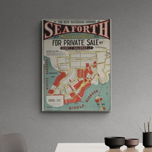 Seaforth Vintage Zustandkarte 1908 Mittlerer Hafen Sydney Straßen Alte Karte Antiker Druck Plakat Wand Kunst Retro Wohnkultur Geschenk