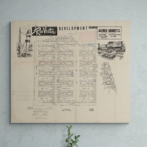 Vintage Landkarte Land Map Rio Aussicht Breitbeach 1960 Straßen Antiker Druck Poster Wand Kunst Retro Wohnkultur Geschenk