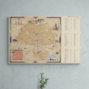 Carte de Johannesburg 1951 ancienne Afrique du Sud carte de Johannesburg impression illustrée affiche vintage art mural rétro touristique décoration d'intérieur cadeau