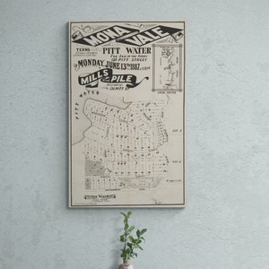 Mona Vale Vintage Gutsverkaufsplan 1887 Pittwater Sydney Streets Alte Karte Antiker Druck Plakat Wand Kunst Retro Wohnkultur Geschenk