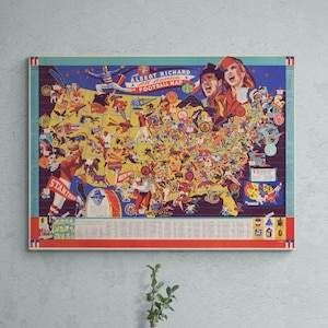 Fotokaart All America Football 1941 College Football USA Conference University Americana Wall Art Home Decor Gift