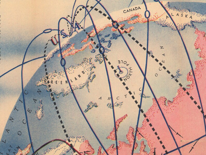 Deterrence Map Cold War Map: 1961 Concept of Deterrence - Retro Wall Art - Etsy