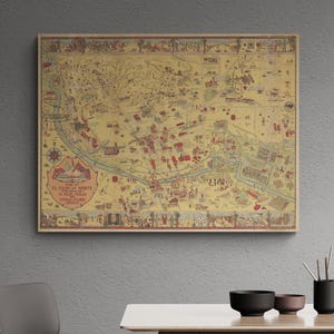 Vintage Map of El Paso 1932 – Antique Ciudad Juarez Illustrated Print, Texas Southwest Poster, Retro Mexico Wall Art, Unique Home Decor Gift