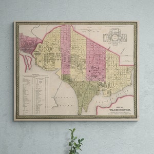 City of Washington Washington D.C. Vintage Stadtplan 1848 Atlas Street New York Karte Poster Wand Kunst Home Decor Geschenk
