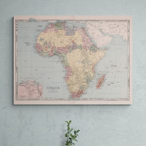 Vintage Map of Africa 1871 Old World Atlas Map Antique Illustrated Print Poster Old Map Antique Print Poster Wall Art Retro Home Decor Gift