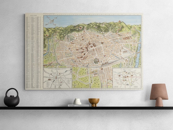 ボローニャ（イタリア）のヴィンテージ観光地図 1953年 古地図