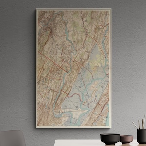 Mappa d'epoca del 1891 di Hoboken, Jersey City, Newark, Paterson e New York – Stampa artistica da parete antica, decorazione retrò per la casa, poster storico da regalare
