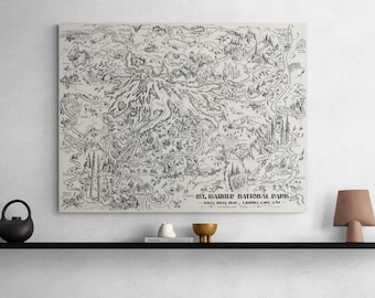 Vintage 1946 Mount Rainier National Park Map Poster: Washington State Wall Art