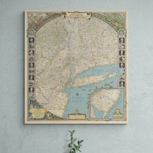 New York Karte Die Reichweiten Von New York City 1939 Alte Illustrierte Karte Antiker Druck Bildliches Poster Vintage Wand Kunst Retro Wohnkultur Geschenk