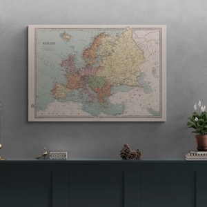 Vintage Map of Europe 1871 Old World Atlas Map Antique Illustrated Old European Map Antique Print Poster Wall Art Retro Home Decor Gift