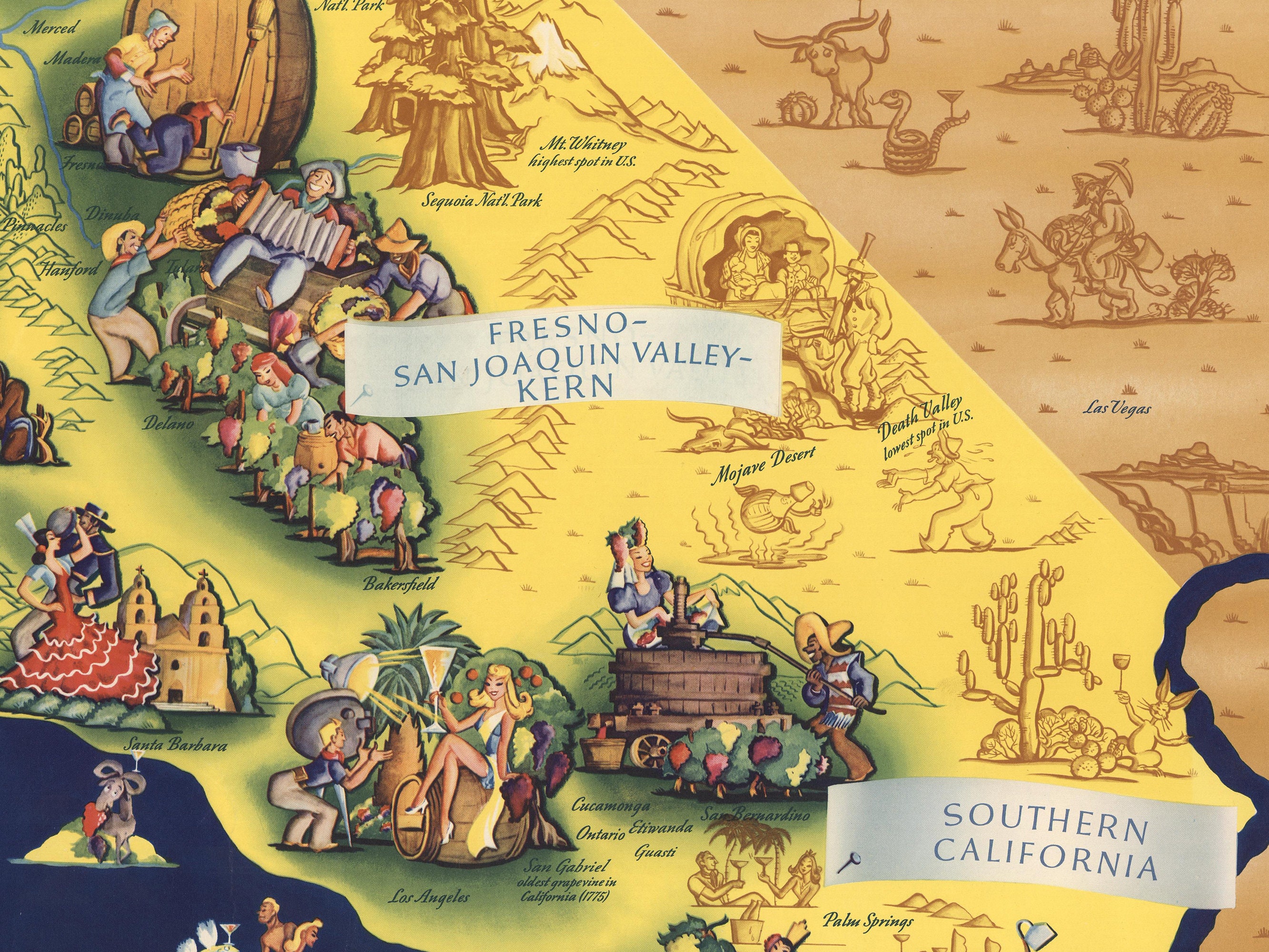 Vintage California Wine Map Print: 1935 Napa & Sonoma History Poster - Etsy