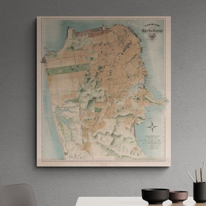 Alte Karte von San Francisco 1915 The Chevalier Exposition Stadt Vintage Kalifornien USA Geschichte Americana Straßenkarte Topographie Wohnkultur Geschenk