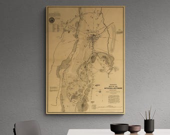 ヴィンテージ ゲティスバーグの戦い地図プリント 1863年 南北戦争ポスター アンティーク ミリタリー ウォールアート