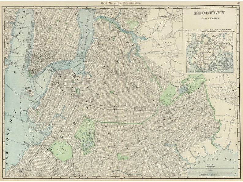 Brooklyn Map 1903 Old New York - Il 794xN.5251943874 G07j