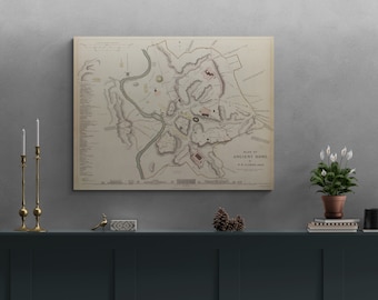 Ancient Rome Map Print: Vintage Italian History Poster