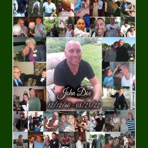 55 picture custom made funeral collage