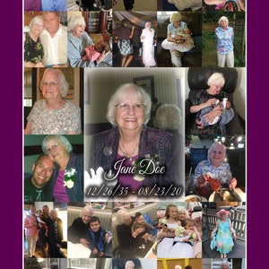 25 picture custom made funeral collage