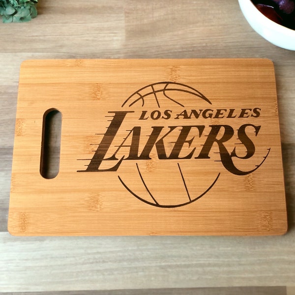 Los Angeles Lakers Laser Engraved Cutting board, charcuterie board, serving tray