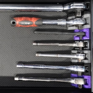 Magnetic Ratchet Holder for Toolbox (1/4, 3/8, 1/2) Modular | Ratchet Storage | Tool Organizer