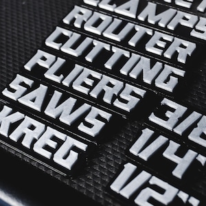 Custom Magnetic Toolbox Labels – Tool Drawer labels – Garage & Shop Organization