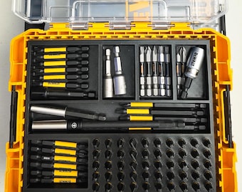 Hex bit organizer | Insert for DEWALT Medium ToughCase | Impact Bit Organizer(6-Compartment+ 50-Bits)