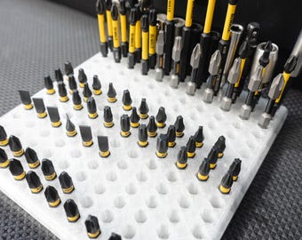Hex Bit Organizer Holds 165 Bits | Drill Bit Storage for Toolbox Drawer & Workshop Organization