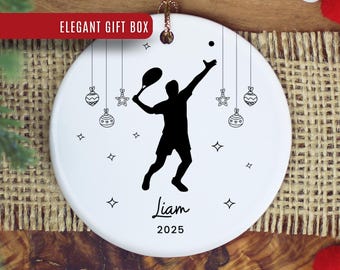 Tennis Ornament, Custom Tennis Christmas Ornament Personalized Tennis Ornament Tennis Player Ornament Tennis Team Keepsake Gift Tennis Lover