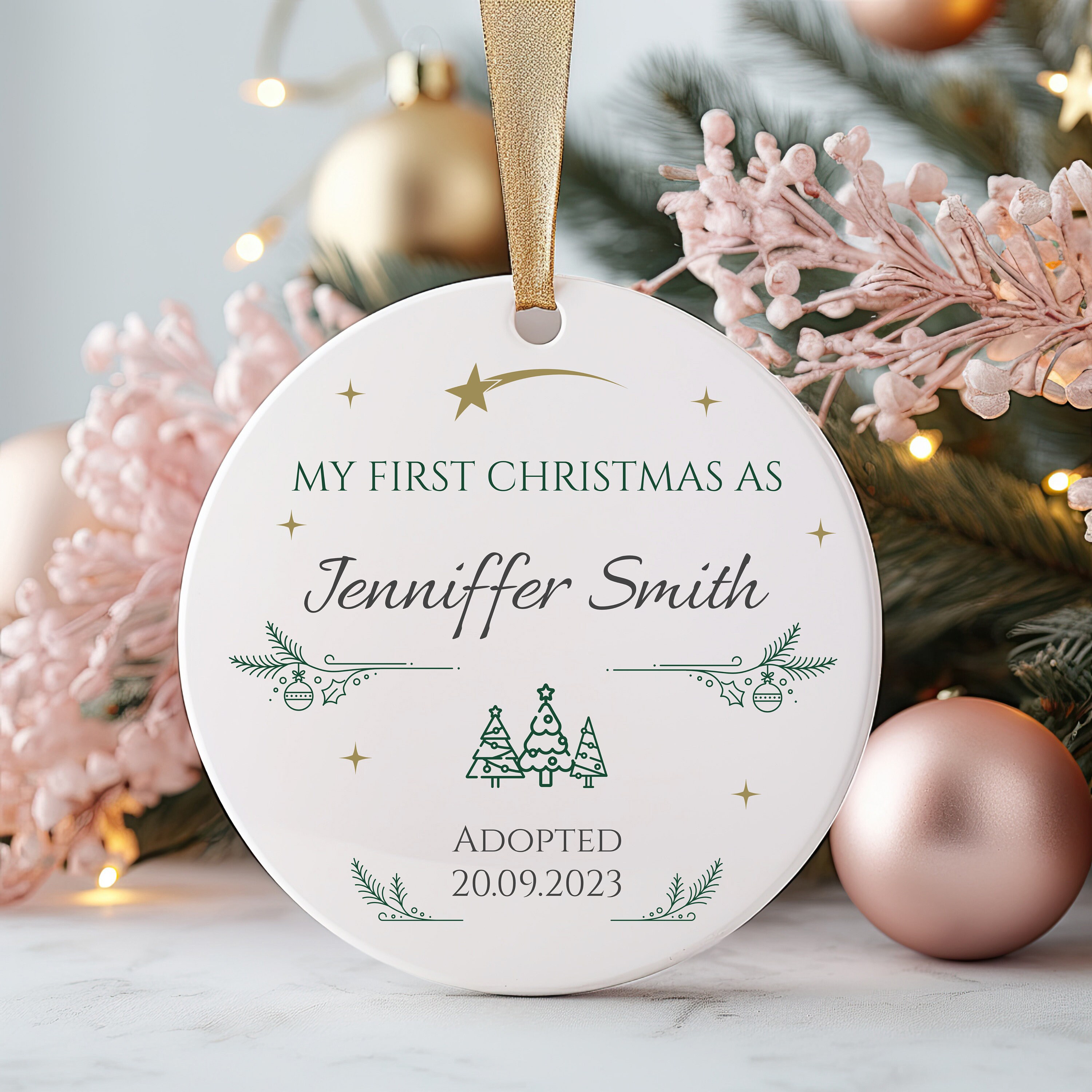 Adoption Ornament, Personalized First Christmas Ornament, Chosen