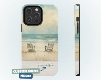 Personalized Phone Case, Beach Phone Case Boho Summer, Custom Phone Case Gift For Her, Cell iPhone 15 Pro Plus Max Mini 14 13 12 11 X XR XS