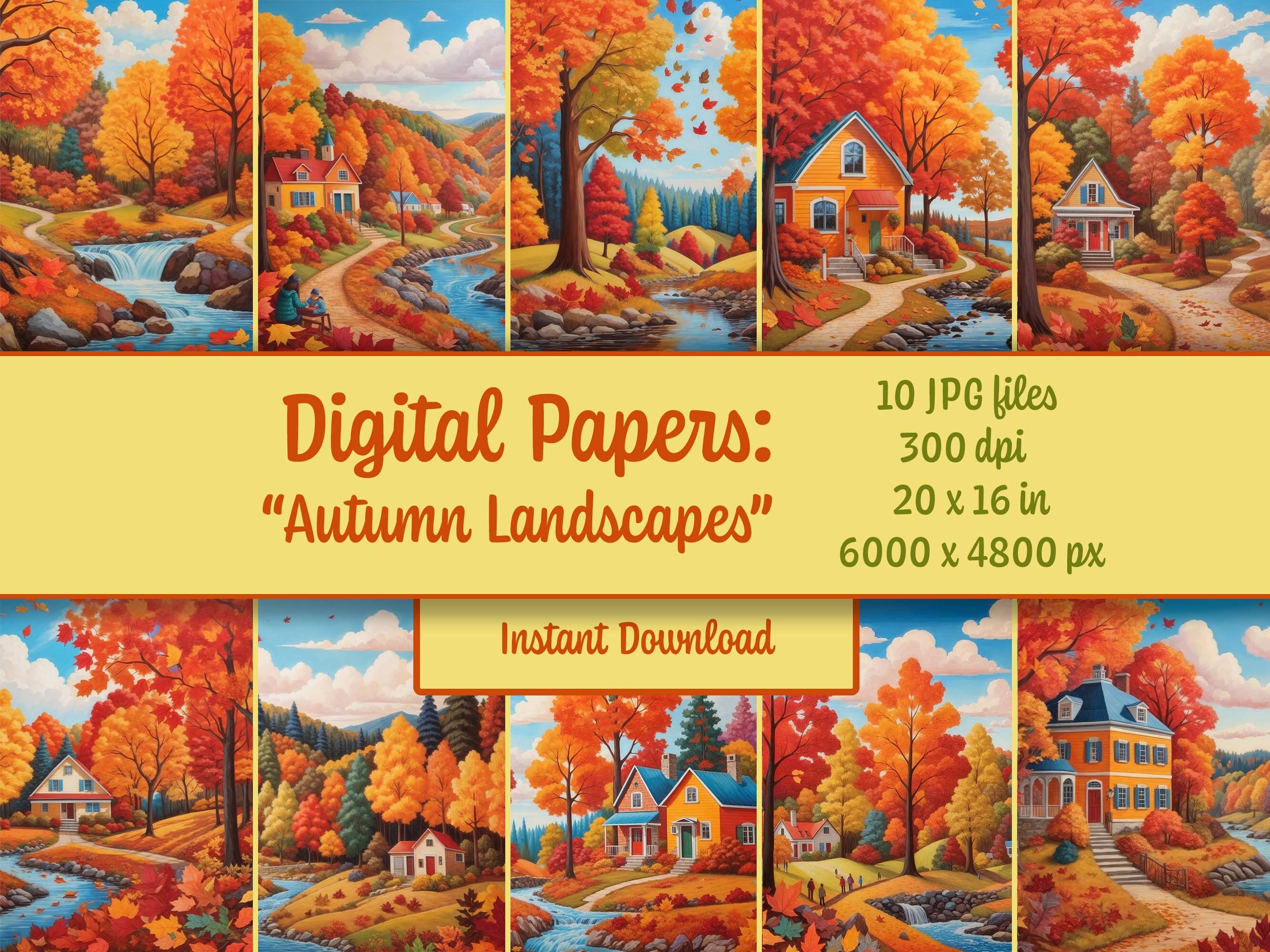 Autumn junk journal printable paper cozy fall junkjournal etsy