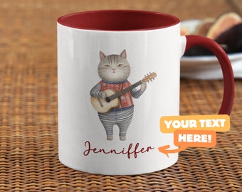 Cat Mug, Personalized Mug Cat Lover Gift, Cat Mom Mug & Cat Owner Gift for Cat Lovers, Custom Cat Mug Cat Gift, Ceramic Mug, Cat Name Mug