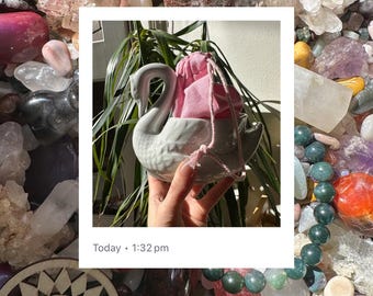 Whimsical Swan Crystal Scoop (Limited Edition) | Crystal Confetti Mystery Lucky Dip | Ceramic Swan Gift Box | Tumbles & Jewellery