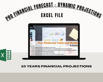 Modèle de prévision financière professionnel - Prévisions financières avancées et dynamiques - Fichier Excel