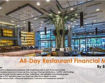 Modelo financiero de restaurante de jornada completa