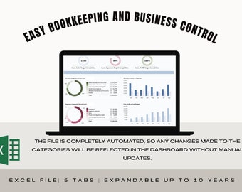 Small business bookkeeping |spreadsheet for tracking income & expenses| Annual Budget | Excel Monthly Yearly Budget Planner Finance Tracker