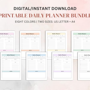 Agenda giornaliera stampabile arcobaleno con programma personalizzabile e ampia sezione note