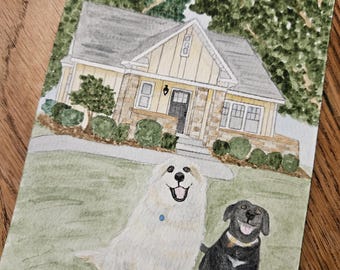 Custom Watercolor Home Painting