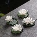 White Ceramic Lotus Flower Incense Holder: Zen Decor product logo