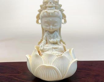 Baby Guanyin Bodhisattva | Bodhisattva Avalokitesvara Statue | Bodhisattva Statue | Cute Zen Statue | Indoor Statue