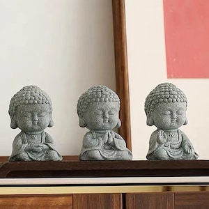 Mini Meditating Buddha Statue | Buddha Sandstone Sculpture | Zen Statue | Tiny Zen Garden Statue |