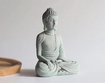 Mini Meditation Buddha Statue | Lotus Positon Buddha | Sandstone Sculpture | Zen Statue | Tiny Zen Garden Statue |