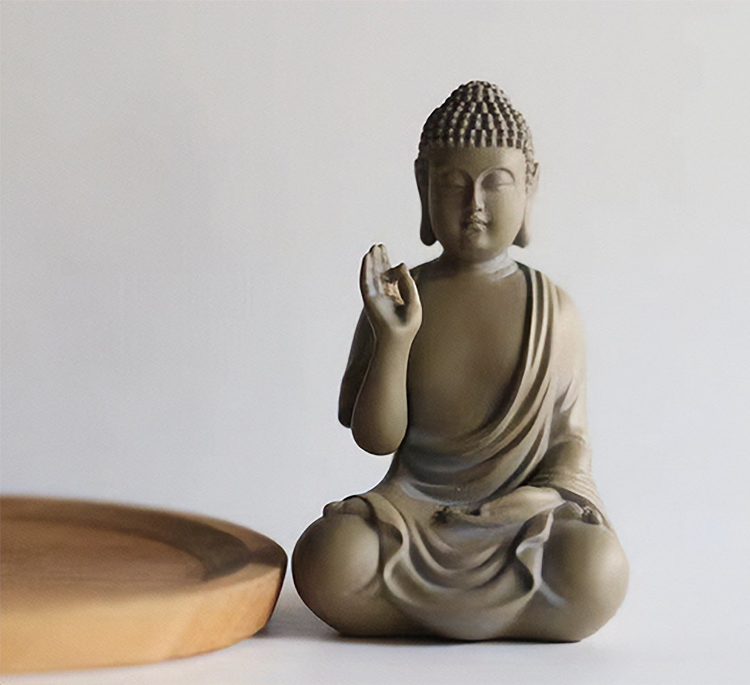 Mini Buddha Statue With the Vitarka Gesture Lotus Positon Buddha Bonsai