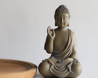 Mini Plastic Buddha Statue: Lotus Position, Vitarka Gesture