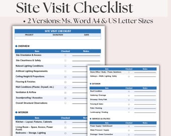 Afdrukbare checklist voor sitebezoek, afdrukbare checklist interieurontwerp, woningbouwplanner, checklist nieuwbouw, opmerkingen aannemer